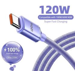 Billede af 120W PD Type C Kabel Super Hurtig Oplader Kabel Hurtig Opladning USB C Kabler